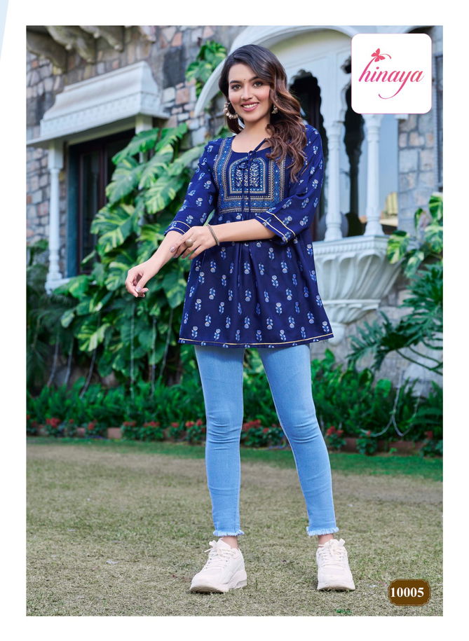 Fashion For You Vol 10 By Hinaya Rayon Western Ladies Top Wholesale Price In Surat